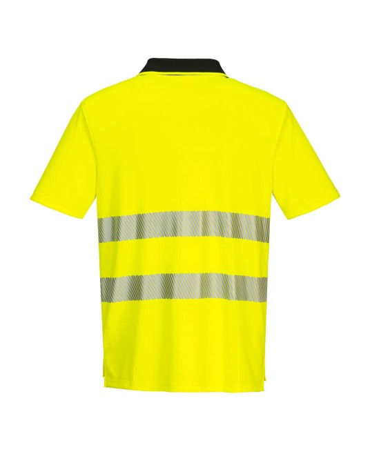 Tricou polo Hi-Vis premium stretch [DX412], galben fosforescent
