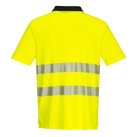 Tricou polo Hi-Vis premium stretch [DX412], galben fosforescent