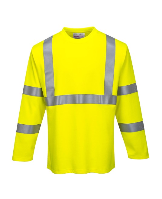 Tricou cu maneca lunga ignifug, reflectorizant Hi-Vis, antistatic [FR96] Galben