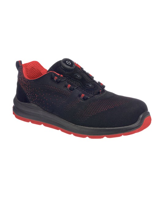 Pantof de protectie Compositelite Wire Lace Safety Trainer Knit S1P, negru cu rosu