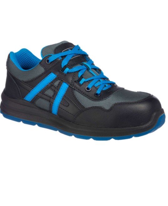 Pantofi de protectie sport, bombeu compozit si lamela, S1P Mersey Albastru-negru
