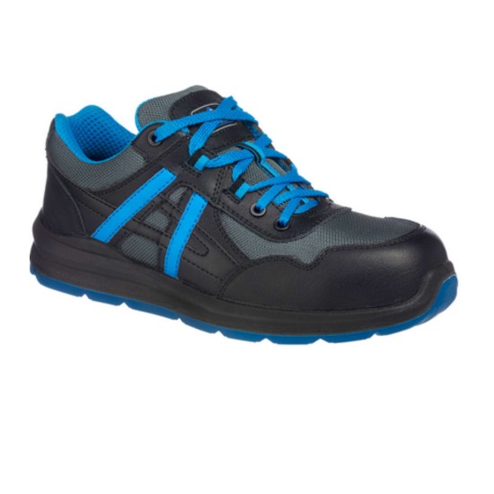 Pantofi de protectie sport, bombeu compozit si lamela, S1P Mersey Albastru-negru