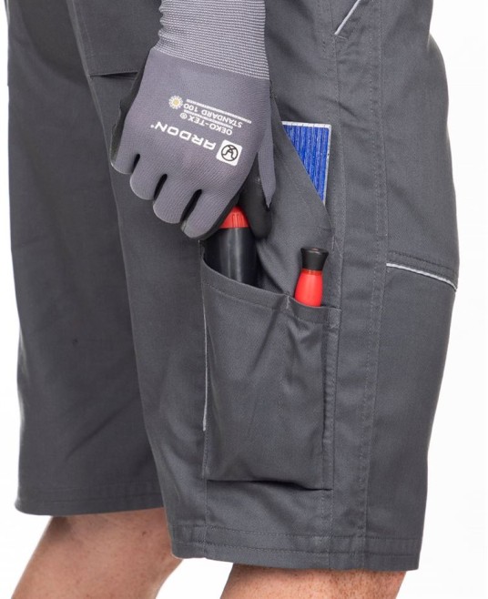 Pantaloni scurti de lucru, calitate excelenta, tercot 200g/m2, Summer gri inchis