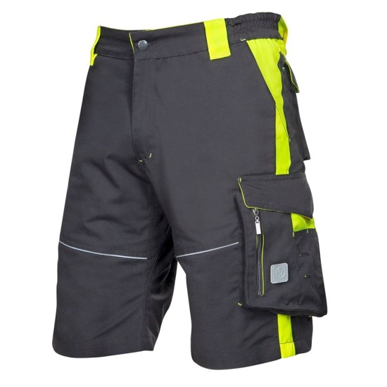 Pantaloni scurti premium  HiVis, tercot kanvas 270 g/mp, Negru si galben