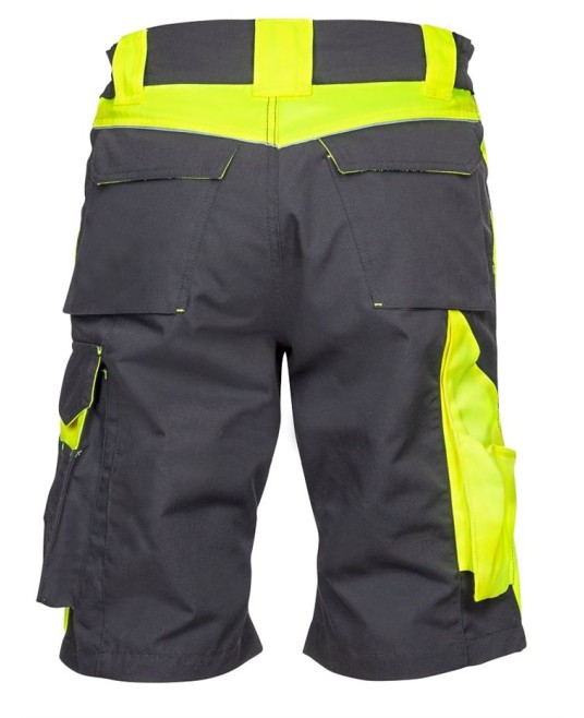 Pantaloni scurti premium  HiVis, tercot kanvas 270 g/mp, Negru si galben