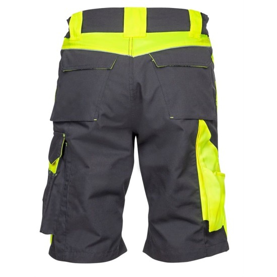 Pantaloni scurti premium  HiVis, tercot kanvas 270 g/mp, Negru si galben