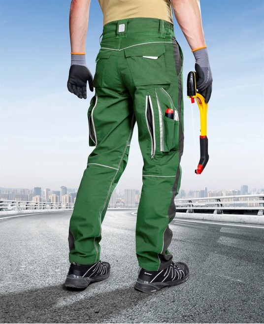 Pantaloni de lucru stretch, Urban Plus, tercot 270 g/mp, verde