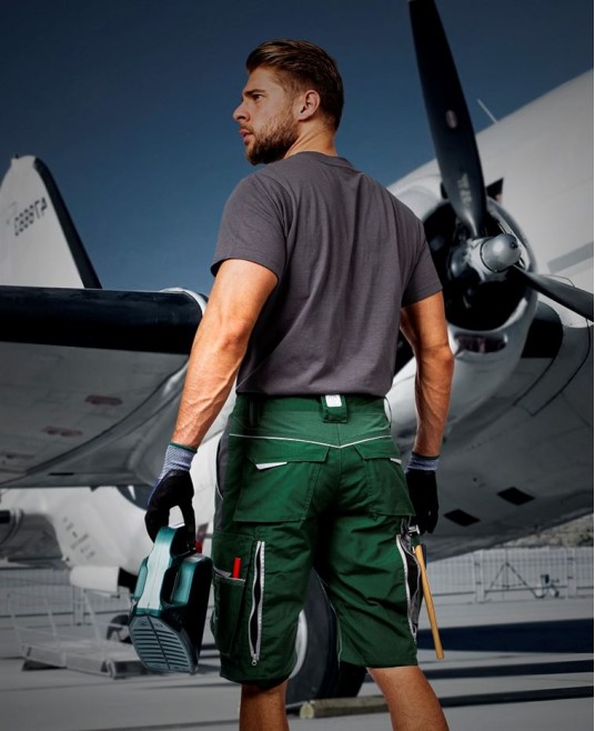 Pantaloni scurti stretch, Urban Plus, tercot, 270g/mp, verde