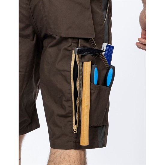 Pantaloni scurti premium Urban Plus, tercot, 270g/mp, maro Pantaloni scurti premium Urban Plus, tercot, 270g/mp, maro