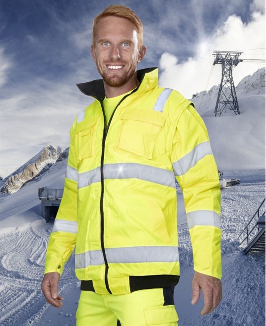 Jacheta vatuita 2 in 1 galbena reflectorizanta