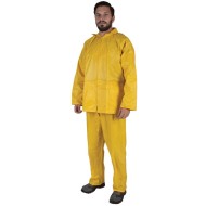 Costum impermeabil de ploaie Cleo din PVC si poliester de 0.18mm, galben