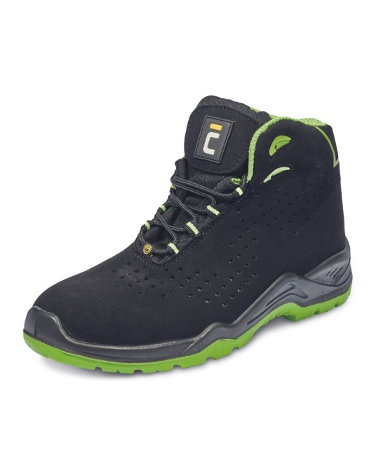 Bocanci de protectie ESD foarte comozi S1P Negru cu verde