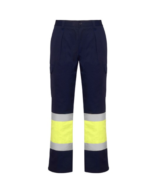 Pantaloni HiVis cu dungi reflectorizante - Bleumarin/galben