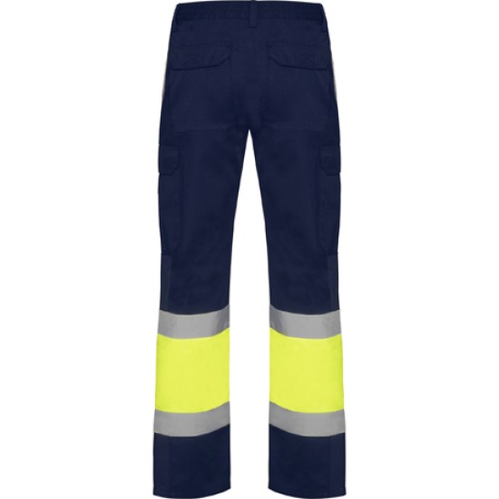 Pantaloni HiVis cu dungi reflectorizante - Bleumarin/galben Pantaloni HiVis cu dungi reflectorizante - Bleumarin/galben