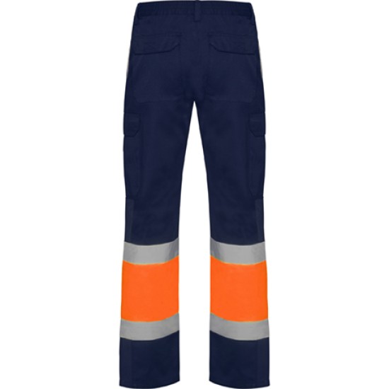 Pantaloni HiVis cu dungi reflectorizante, Bleumarin/portocaliu