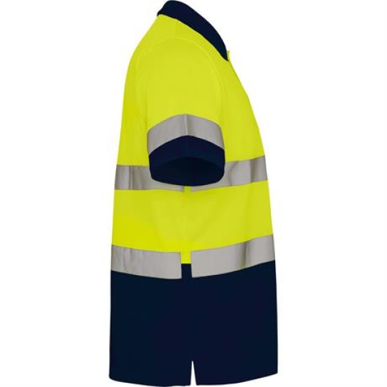 Tricou polo HiVis reflectorizant, 170g/m2 Galben si bleumarin Tricou polo HiVis reflectorizant, 170g/m2 Galben si bleumarin