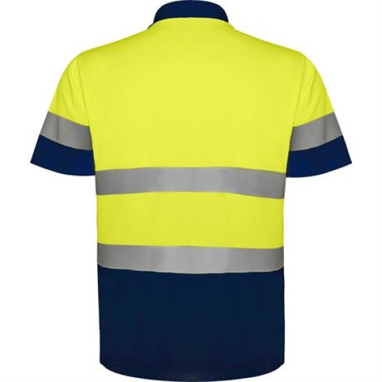 Tricou polo HiVis reflectorizant, 170g/m2 Galben si bleumarin