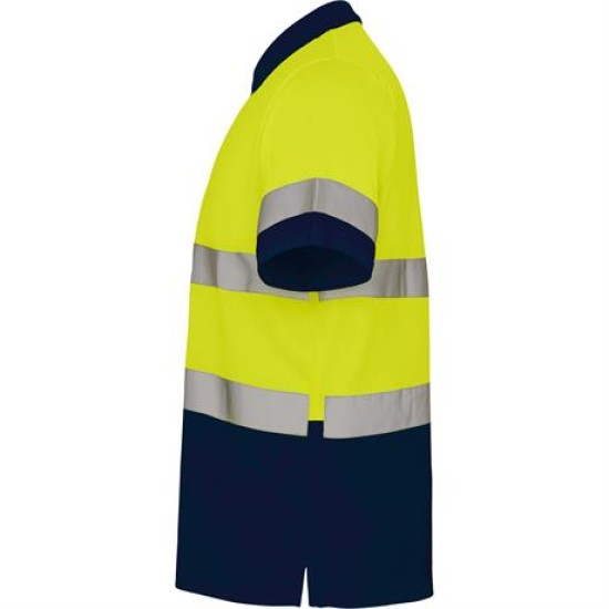 Tricou polo HiVis reflectorizant, 170g/mp Galben si bleumarin Tricou polo HiVis reflectorizant, 170g/mp Galben si bleumarin