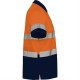 Tricou polo HiVis reflectorizant, 170g/m2 Portocaliu si bleumarin Tricou polo HiVis reflectorizant, 170g/m2 Portocaliu si bleumarin