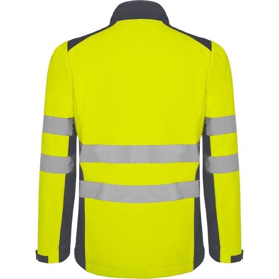 Jacheta HiVis softshell, Galben/gri inchis