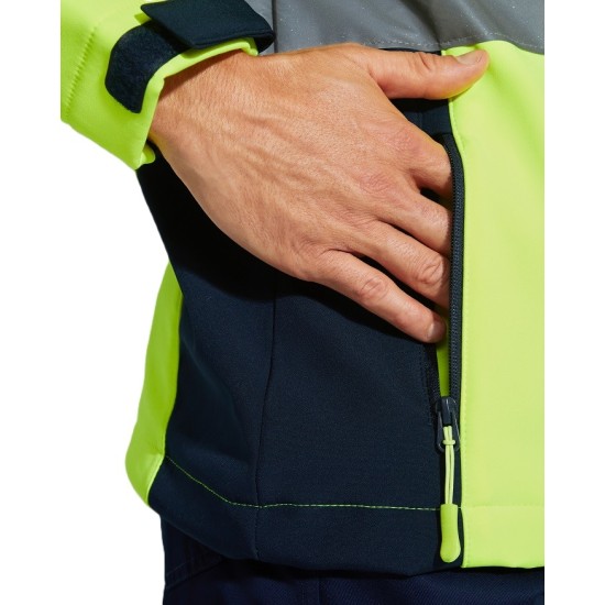 Jacheta HiVis softshell - Galben / gri inchis Jacheta HiVis softshell - Galben / gri inchis