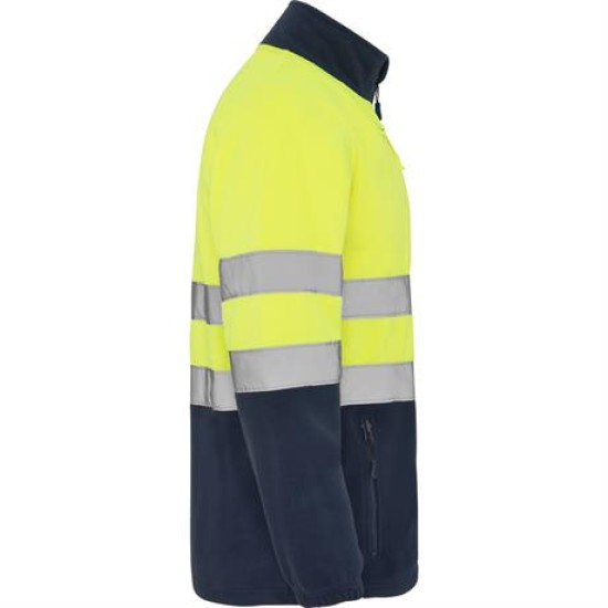 Jacheta fleece reflectorizanta Galben si bleumarin Jacheta fleece reflectorizanta Galben si bleumarin