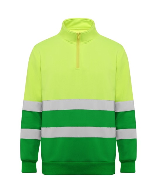 Hanorac fleece HiVis cu fermoar scurt, 280 g/mp, Galben-Verde