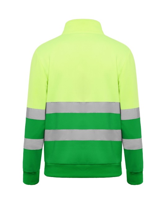 Hanorac fleece HiVis cu fermoar scurt, 280 g/mp, Galben-Verde