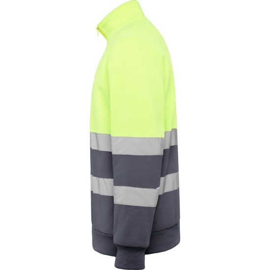 Hanorac Hi-Vis cu fermoar scurt, 280 g/mp, Galben-Gri