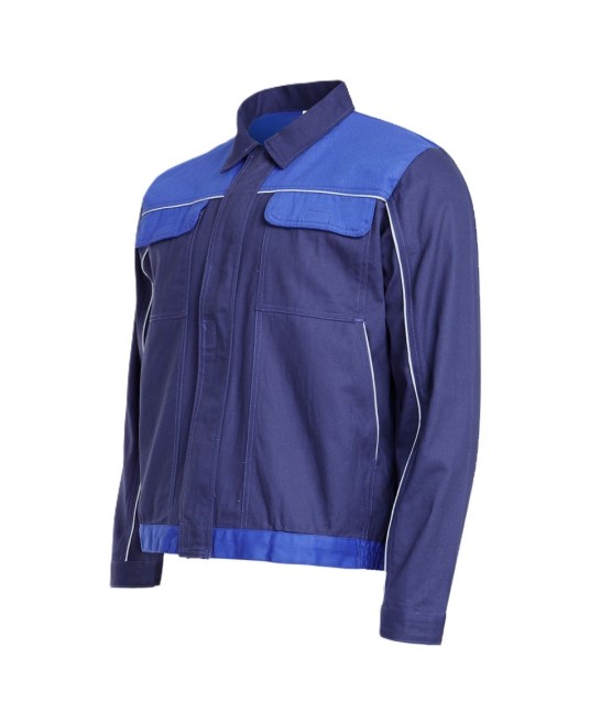 Jacheta de lucru bumbac Asimov, densitate 240g/m2, bleumarin/albastru