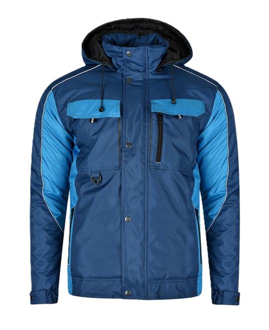 Jacheta vatuita impermeabila, certificata EN342 rezistenta frig, albastru
