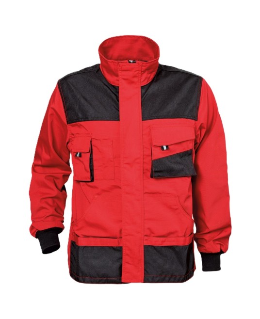  Jacheta de lucru rezistenta la uzura Kastori, tercot 260g/m2, rosu negru
