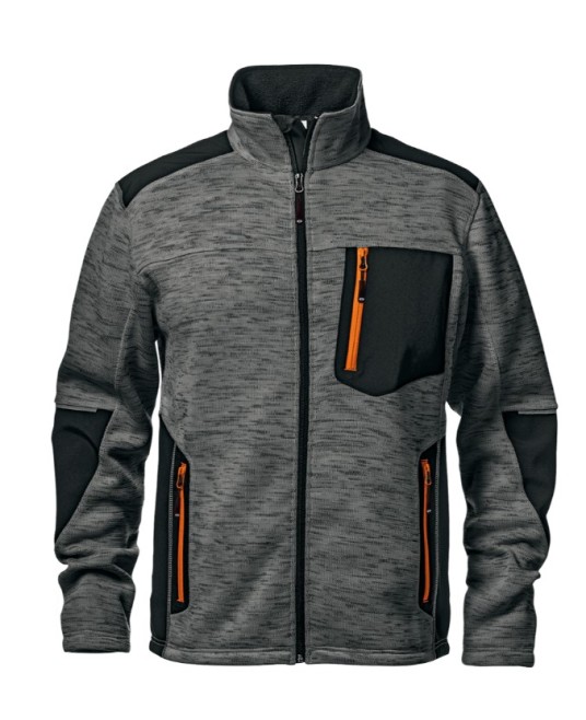 Hanorac de lucru cu insertii softshell, gri-portocaliu