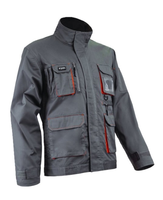 Jacheta de lucru Padock gri, tercot cu 60% bumbac, 245g/m2