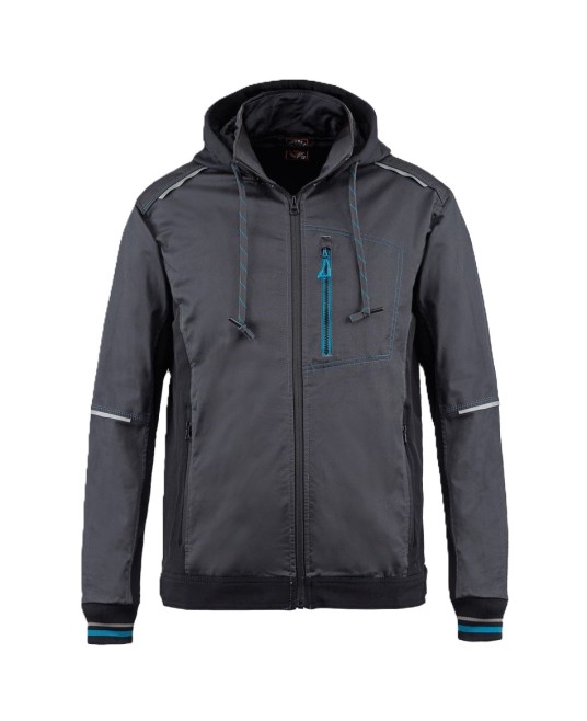 Jacheta de lucru 4stretch elastica, gri-albastru