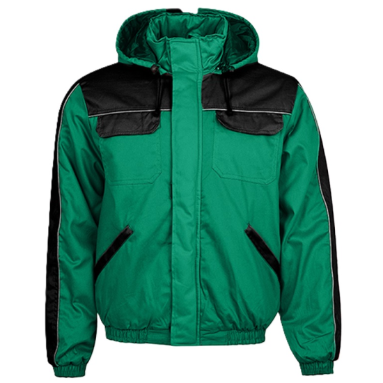 Jacheta vatuita bumbac hidrofobizat, verde cu negru Jacheta vatuita bumbac hidrofobizat, verde cu negru