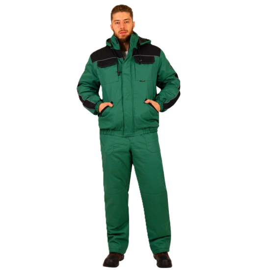 Jacheta vatuita bumbac hidrofobizat, verde cu negru Jacheta vatuita bumbac hidrofobizat, verde cu negru