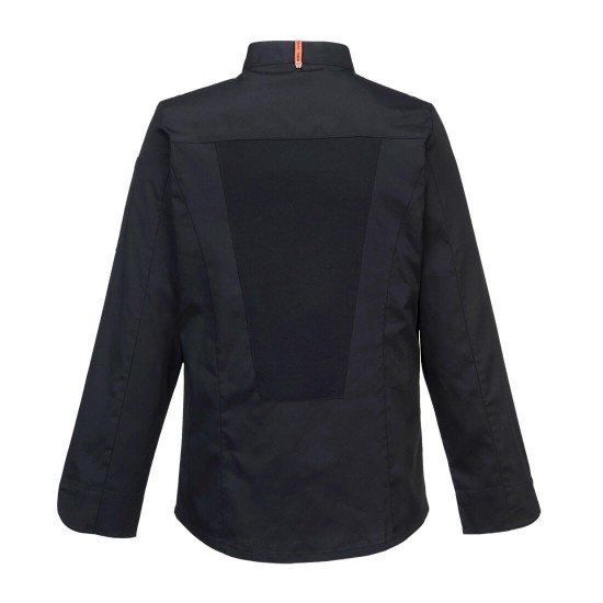 Jacheta bucatar cu plasa mesh in spate, Negru Jacheta bucatar cu plasa mesh in spate, Negru