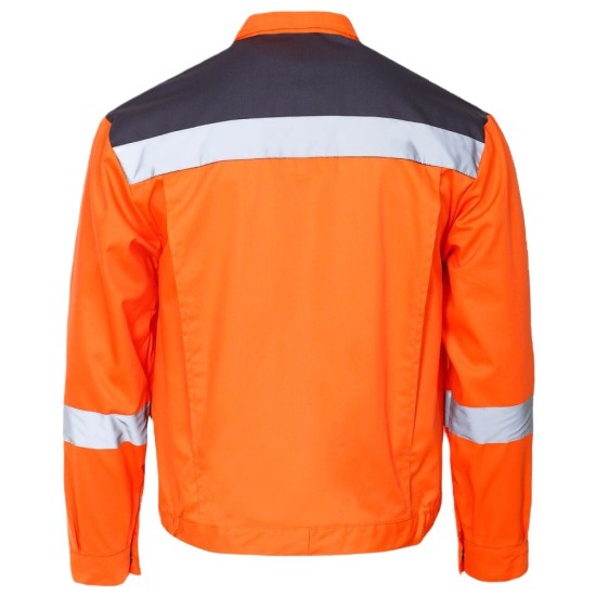 Jacheta HiVis dungi reflectorizante Colins, tercot 240g/m2, portocaliu neon Jacheta HiVis dungi reflectorizante Colins, tercot 240g/m2, portocaliu neon