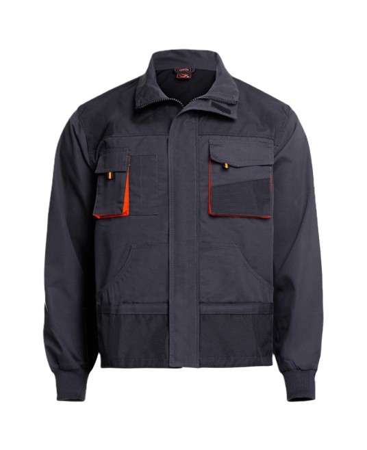  Jacheta de lucru rezistenta la uzura Kastori, tercot 260g/m2, negru portocaliu