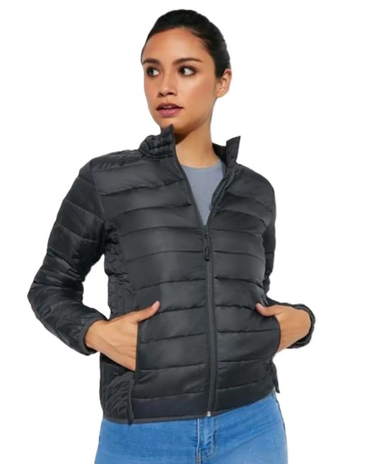 Jacheta vatuita matlasata, femei, negru