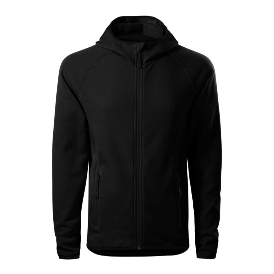 Jacheta fleece barbati cu gluga, Negru Jacheta fleece barbati cu gluga, Negru