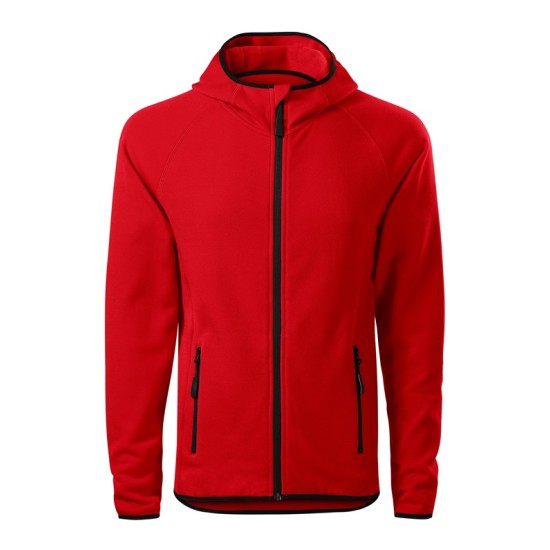 Jacheta fleece barbati cu gluga, Rosu Jacheta fleece barbati cu gluga, Rosu