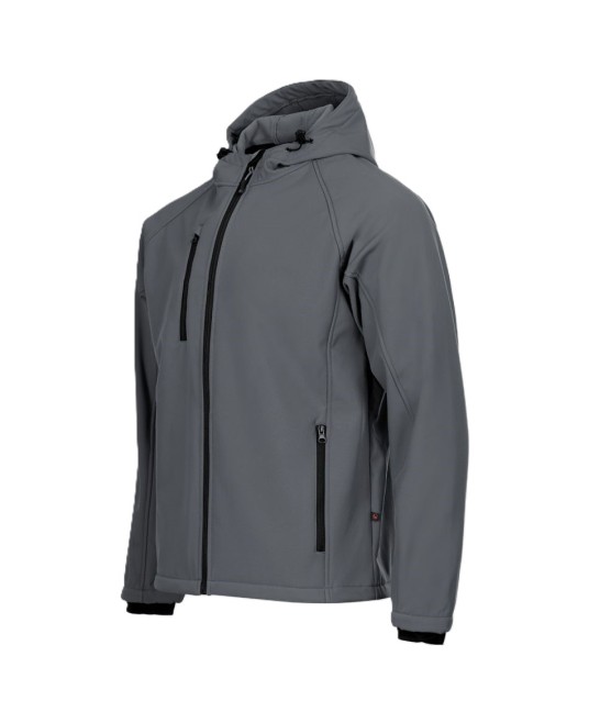 Softshell barbati cu gluga, gri