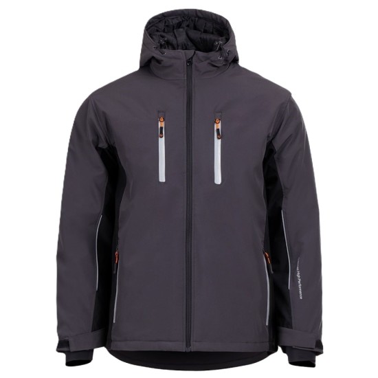 Jacheta softshell de iarna, membrana TPU, gri-negru Jacheta softshell de iarna, membrana TPU, gri-negru