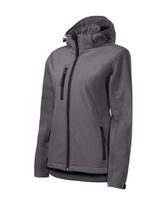 Jacheta softshell impermeabila cu gluga pentru femei Performance Gri metalic