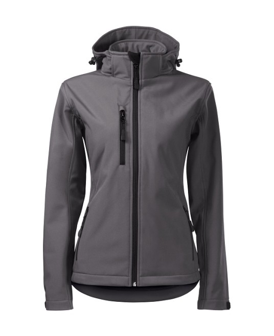 Jacheta softshell impermeabila cu gluga pentru femei Performance Gri metalic