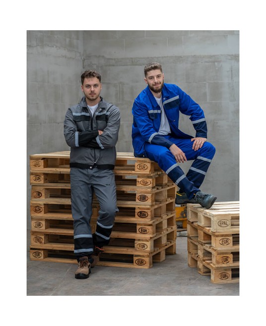 Jacheta tercot Chars cu dungi reflectorizante, 240g/m2, gri