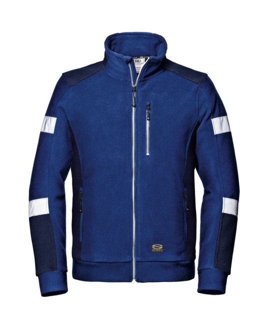 Fleece de lucru cu dungi reflectorizante, 310g/m2, albastru