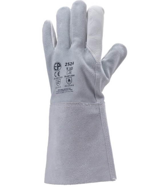 Manusi sudura piele integrala bovina, gri